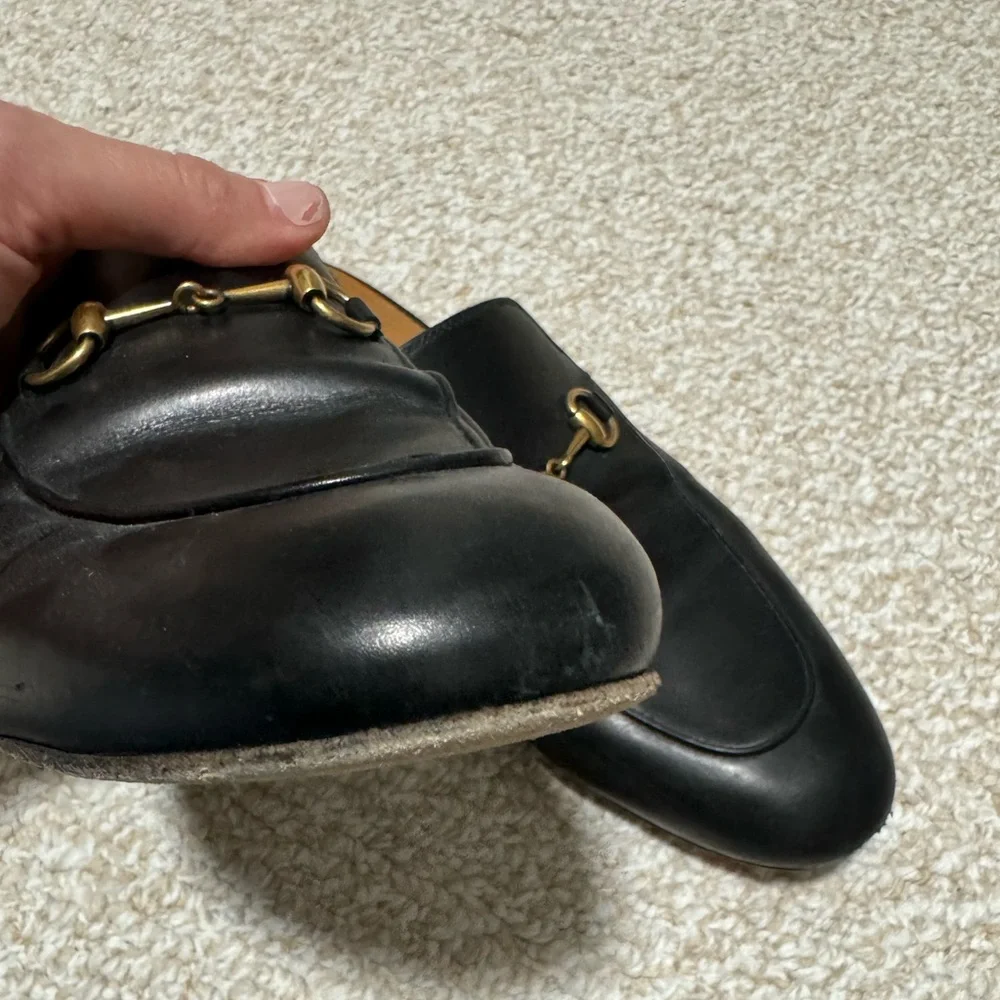 AUTHENTIC Gucci WOMEN'S PRINCETOWN LEATHER SLIPPER mule slide loafers size 40 - Picture 6 of 9